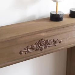 Encadrement Cheminée Decorative Bois Marron Shabby 100x105x21 -Pas Cher Mobiliora Magasin etagere 18400769