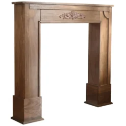 Encadrement Cheminée Decorative Bois Marron Shabby 100x105x21 -Pas Cher Mobiliora Magasin etagere 18400771
