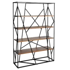 Étagère En Acier Noir Et Bois De Noyer 3103 ANGEL CERDA