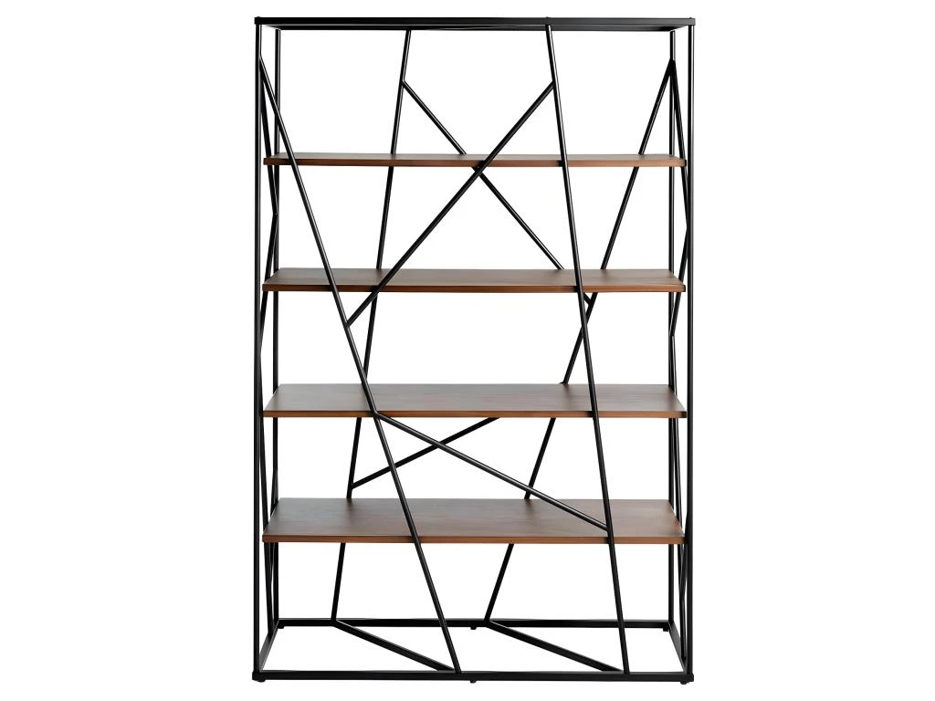 Étagère En Acier Noir Et Bois De Noyer 3103 ANGEL CERDA 4 Étagère En Acier Noir Et Bois De Noyer 3103 ANGEL CERDA – Image 2