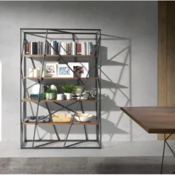 Étagère En Acier Noir Et Bois De Noyer 3103 ANGEL CERDA 13 Étagère En Acier Noir Et Bois De Noyer 3103 ANGEL CERDA -Pas Cher Mobiliora Magasin etagere 18427605