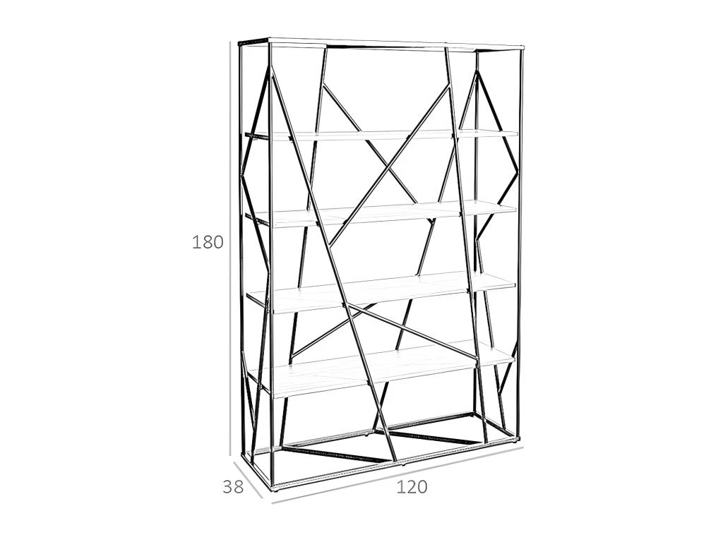 Étagère En Acier Noir Et Bois De Noyer 3103 ANGEL CERDA 7 Étagère En Acier Noir Et Bois De Noyer 3103 ANGEL CERDA – Image 5