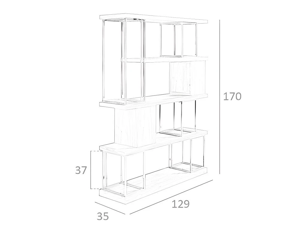 Etagère De Noyer Et Acier Chromé 3220 ANGEL CERDA 7 Etagère De Noyer Et Acier Chromé 3220 ANGEL CERDA – Image 5