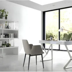 Étagère En Bois De Blanc Et Acier Chromé 3026 ANGEL CERDA -Pas Cher Mobiliora Magasin etagere 18427783