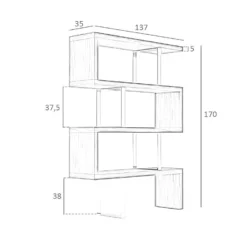 Étagère En Bois De Blanc Et Acier Chromé 3026 ANGEL CERDA -Pas Cher Mobiliora Magasin etagere 18427785