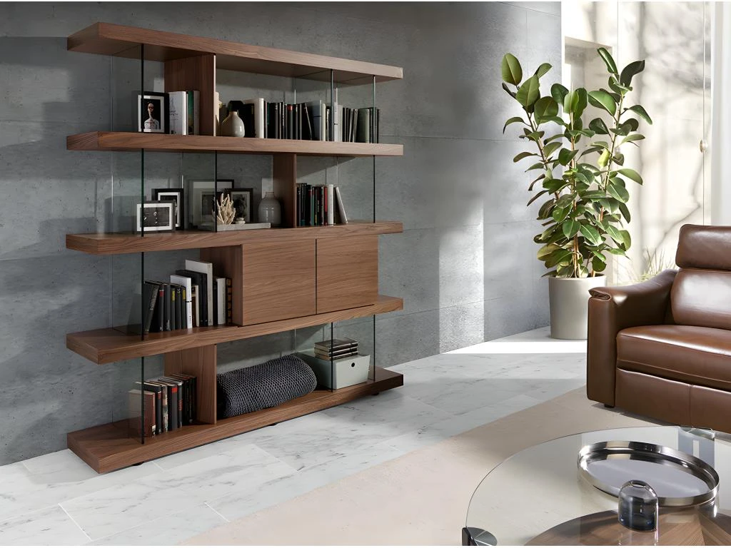 Étagère En Noyer Et Verre 3072 ANGEL CERDA 5 Étagère En Noyer Et Verre 3072 ANGEL CERDA – Image 3