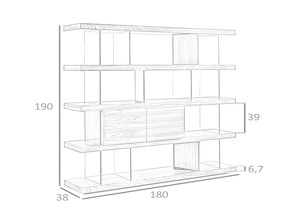 Étagère En Noyer Et Verre 3072 ANGEL CERDA 9 Étagère En Noyer Et Verre 3072 ANGEL CERDA – Image 7