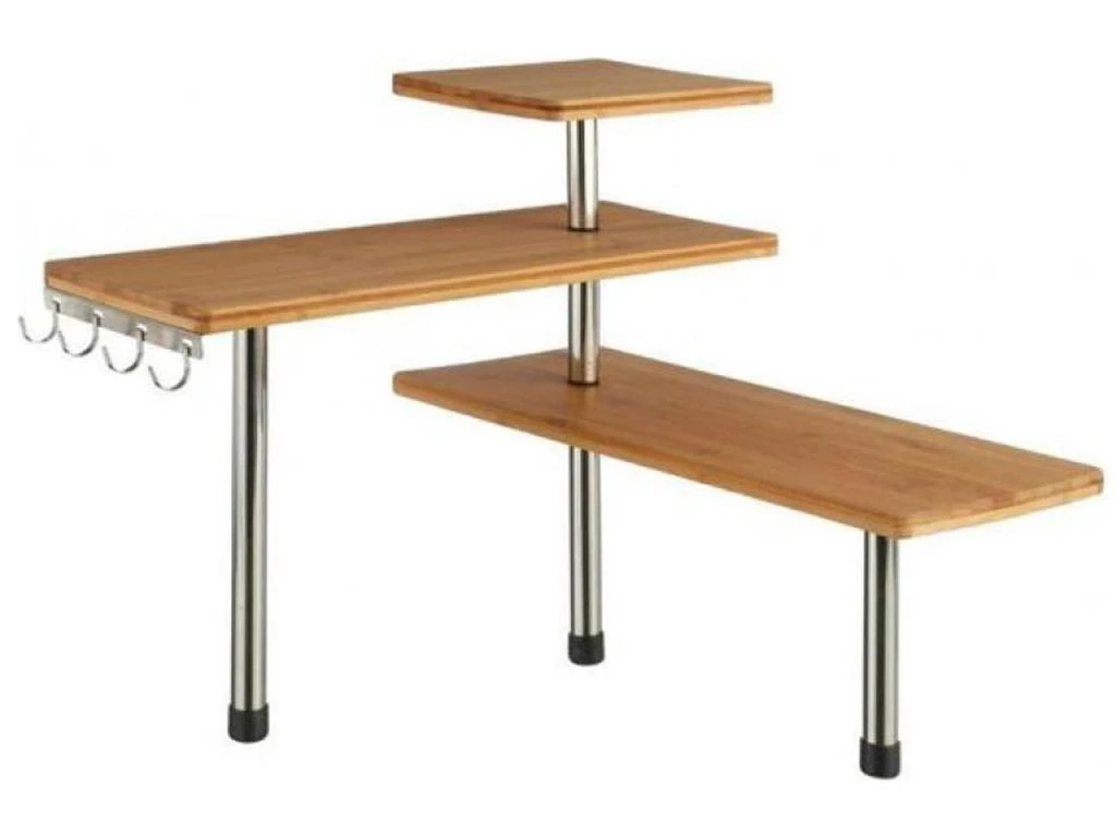 Etagère D'angle En Bambou Pour La Cuisine L.45xP.43xH.38,5cm 3 Etagère D'angle En Bambou Pour La Cuisine L.45xP.43xH.38,5cm