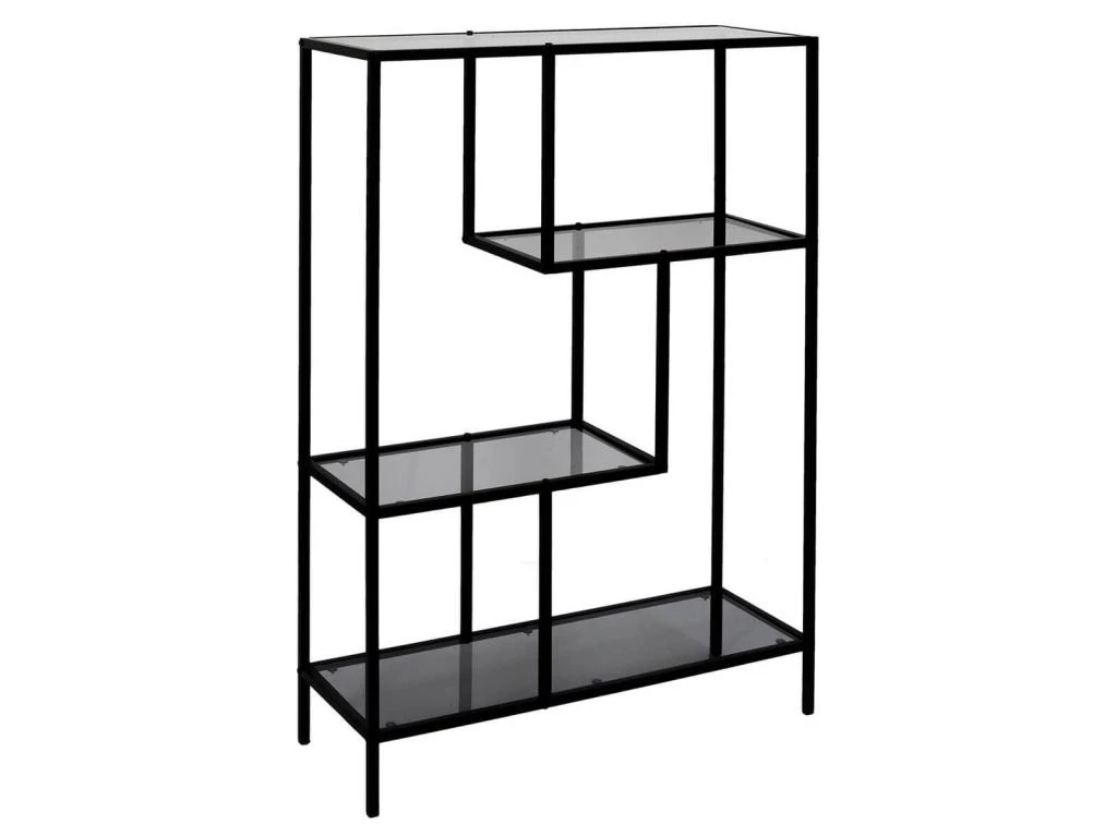 ENDIS - Etagère 4 Niveaux Verre Fumé Et Métal Blanc 3 ENDIS - Etagère 4 Niveaux Verre Fumé Et Métal Blanc