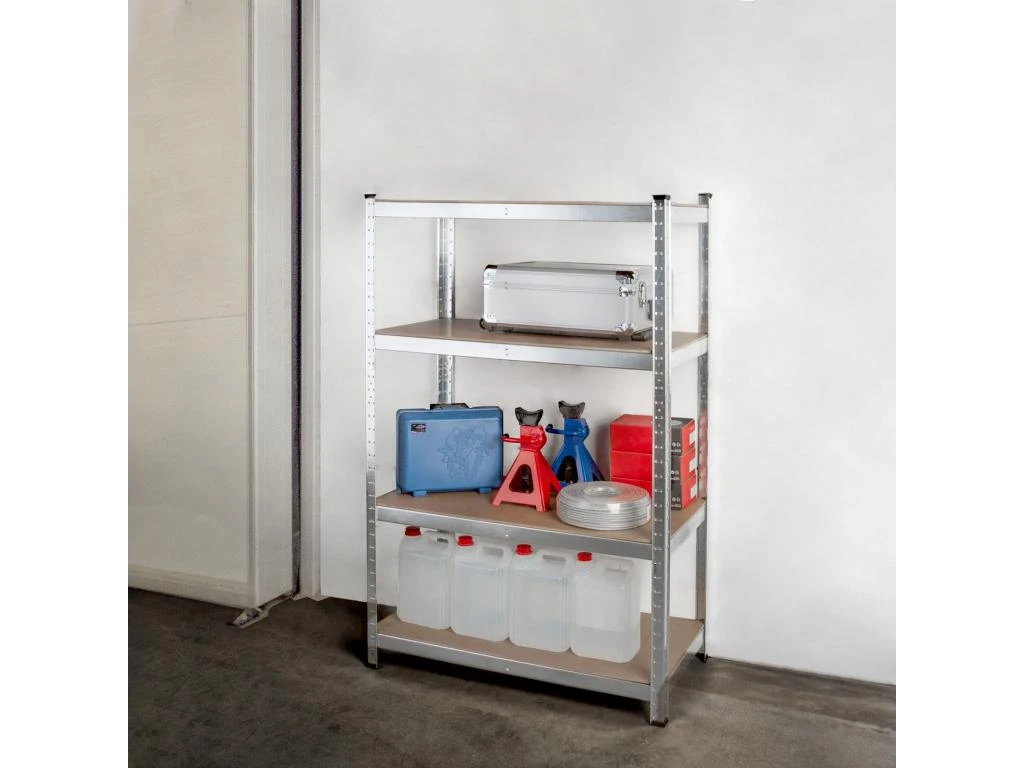 Étagère Réglable De Rangement à 4 Niveaux Catter House Max Pro 60x30x148 Cm Charge Lourde 240 Kg Cadre Acier Galvanisé 4 Étagère Réglable De Rangement à 4 Niveaux Catter House Max Pro 60x30x148 Cm Charge Lourde 240 Kg Cadre Acier Galvanisé – Image 2
