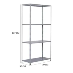 Étagère De Rangement à 4 Niveaux Catter House Nils Solid 137 70x30x137 Cm Charge Lourde 200 Kg Cadre En Acier Galvanisé -Pas Cher Mobiliora Magasin etagere 19434119