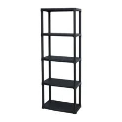 Etagere En Résine 5 Tablettes - Hauteur 176 Cm Largeur 60 Cm - Noir