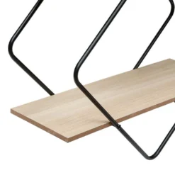 Étagère Murale 2 Niveaux En Bois Et Métal Noir 48 X 48 Cm -Pas Cher Mobiliora Magasin etagere 19802401