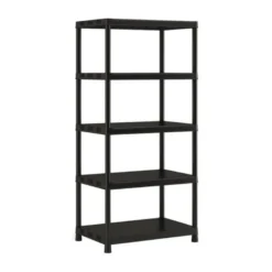 KETER | ETAGERE PLUS X/5, Etageres, Noir, 90 X 60 X 187 Cm