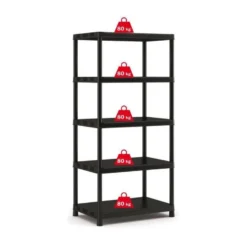 KETER | ETAGERE PLUS X/5, Etageres, Noir, 90 X 60 X 187 Cm -Pas Cher Mobiliora Magasin etagere 19810471