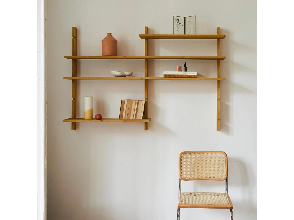 Etagère Modulaire En Bois De Couleur Marron Clair 4 Etagère Modulaire En Bois De Couleur Marron Clair – Image 2