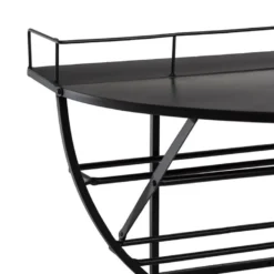 Étagère Murale Métal Bouteilles 68x41 Atmosphera - Noir -Pas Cher Mobiliora Magasin etagere 20120967
