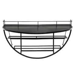 Étagère Murale Métal Bouteilles 68x41 Atmosphera - Noir -Pas Cher Mobiliora Magasin etagere 20120969