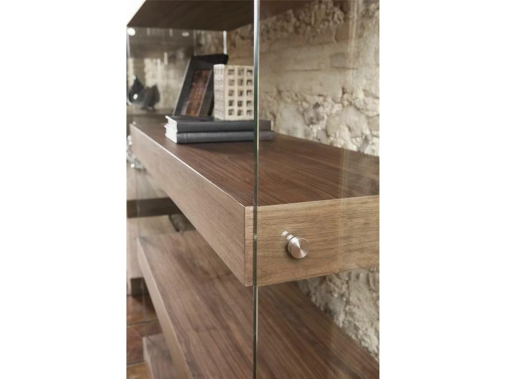 Étagères Bois Et Côtés Verre Trempé 6 Étagères Bois Et Côtés Verre Trempé – Image 4