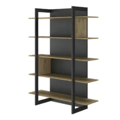 Bibliothèque Ouverte 5 étagères Bois/Noir - THEAU 8 Bibliothèque Ouverte 5 étagères Bois/Noir - THEAU -Pas Cher Mobiliora Magasin etagere 22076457