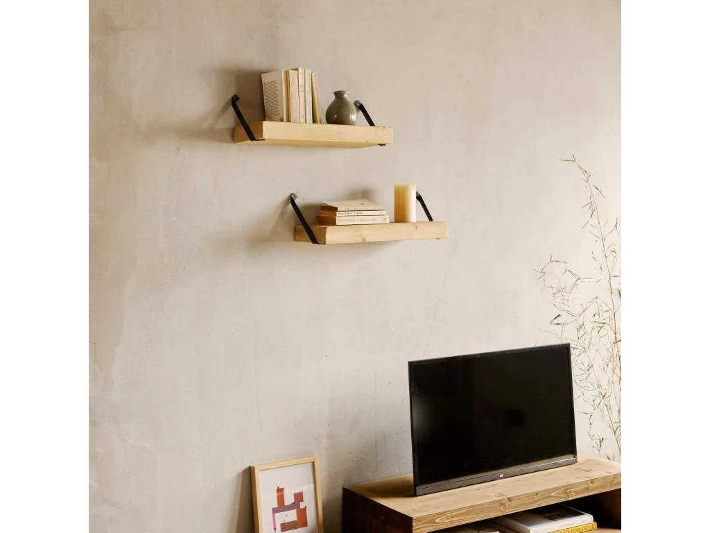 Étagère En Bois De Pin En Couleur Naturel 55 Cm 4 Étagère En Bois De Pin En Couleur Naturel 55 Cm – Image 2