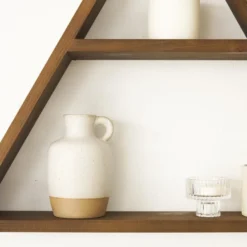 Etagère Triangulaire En Bois Couleur Marron 1 étagère 40 Cm -Pas Cher Mobiliora Magasin etagere 22182961