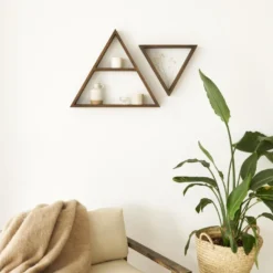 Etagère Triangulaire En Bois D'épicéa De Couleur Marron 40 Cm 10 Etagère Triangulaire En Bois D'épicéa De Couleur Marron 40 Cm -Pas Cher Mobiliora Magasin etagere 22182985