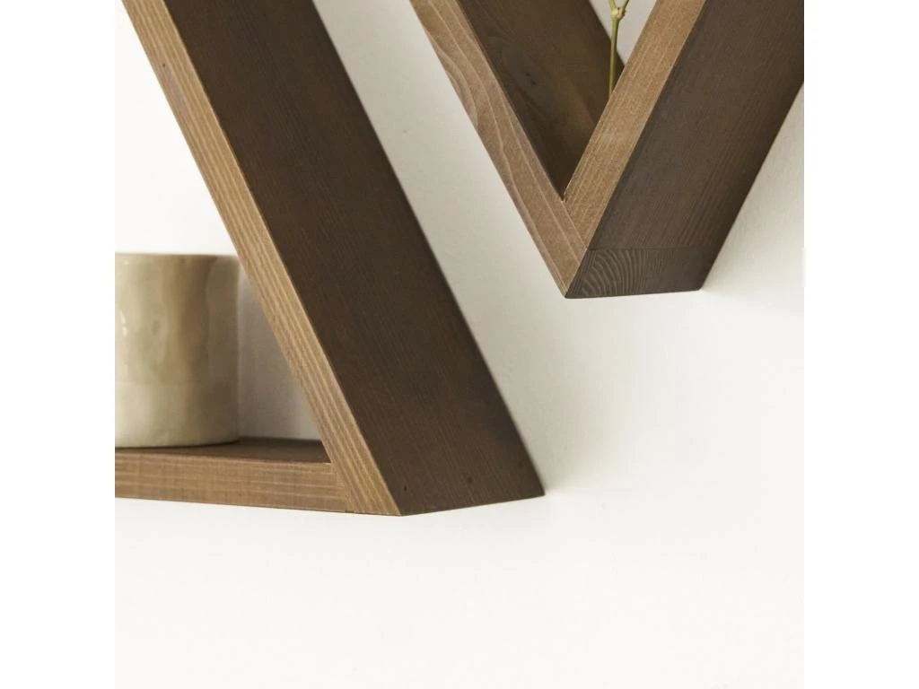 Etagère Triangulaire En Bois D'épicéa De Couleur Marron 40 Cm 6 Etagère Triangulaire En Bois D'épicéa De Couleur Marron 40 Cm – Image 4