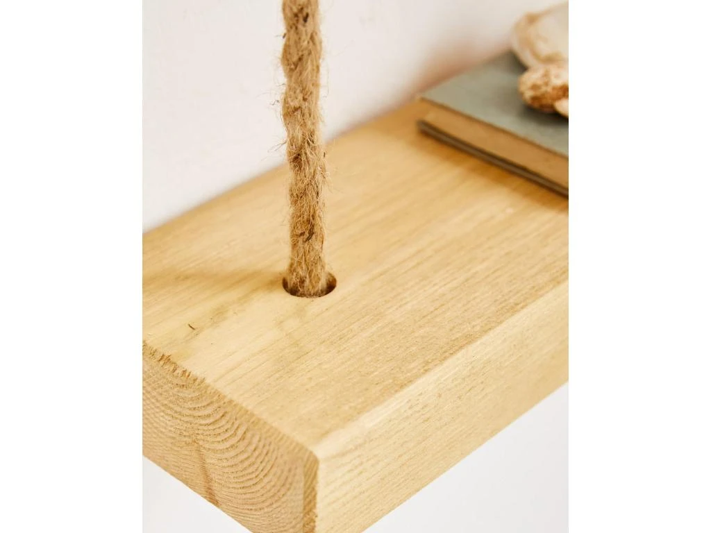 Etagère Suspendue En Bois De Couleur Marron Clair à 3 étages 70 Cm 8 Etagère Suspendue En Bois De Couleur Marron Clair à 3 étages 70 Cm – Image 6