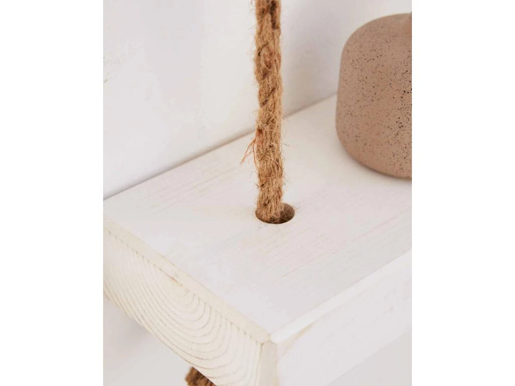 Etagère En Bois De Couleur Blanc 3 étages 70 Cm 6 Etagère En Bois De Couleur Blanc 3 étages 70 Cm – Image 4