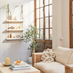 Etagère Suspendue En Bois De Couleur Nordique 70 Cm -Pas Cher Mobiliora Magasin etagere 22183275