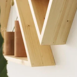 Etagère Triangulaire En Bois D'épicéa Massif De Couleur Beige 40 Cm 13 Etagère Triangulaire En Bois D'épicéa Massif De Couleur Beige 40 Cm -Pas Cher Mobiliora Magasin etagere 22183363