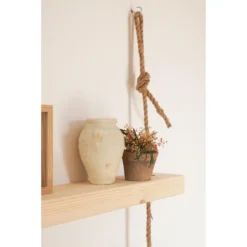 Etagère Suspendue En Bois De Couleur Beige à 3 étages 70 Cm 11 Etagère Suspendue En Bois De Couleur Beige à 3 étages 70 Cm -Pas Cher Mobiliora Magasin etagere 22183419