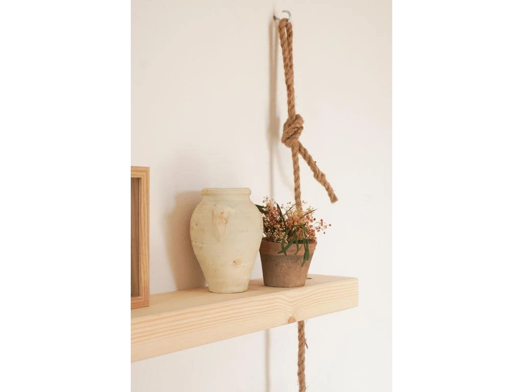 Etagère Suspendue En Bois De Couleur Beige à 3 étages 70 Cm 6 Etagère Suspendue En Bois De Couleur Beige à 3 étages 70 Cm – Image 4