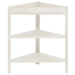 Etagère D'angle En Bois De Couleur Blanc Vielli