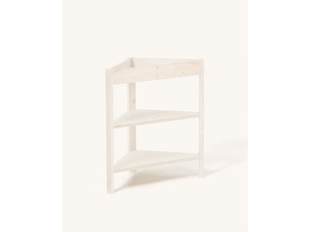 Etagère D'angle En Bois De Couleur Blanc Vielli 6 Etagère D'angle En Bois De Couleur Blanc Vielli – Image 4