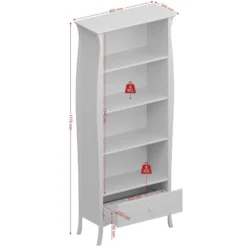 Cher Bibliothèque 4 Tablettes De Rangement Et 1 Tiroir, Blanc. -Pas Cher Mobiliora Magasin etagere 22185733