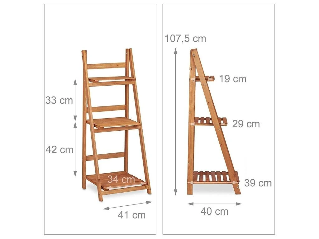 Escalier étagère Meuble Pour Plantes Bois 107 Cm 2013079/2 4 Escalier étagère Meuble Pour Plantes Bois 107 Cm 2013079/2 – Image 2