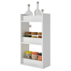 Etagère Murale De Cuisine Blanche 3 Niches -Pas Cher Mobiliora Magasin etagere 22970007