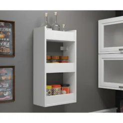 Etagère Murale De Cuisine Blanche 3 Niches -Pas Cher Mobiliora Magasin etagere 22970009