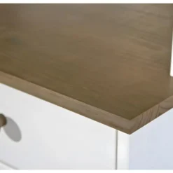 SOCOA - Buffet Vaisselier 4 Portes 2 Tiroirs Bois Massif Vernis Sepia Et Blanc 11 SOCOA - Buffet Vaisselier 4 Portes 2 Tiroirs Bois Massif Vernis Sepia Et Blanc -Pas Cher Mobiliora Magasin meuble de cuisine 12599833