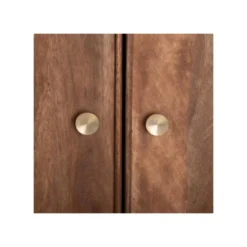 Vaisselier 2 Portes 2 Tiroirs Bois/Métal Doré - MOURIA -Pas Cher Mobiliora Magasin meuble de cuisine 17634507