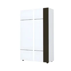 Vaisselier 2 Portes Gris/Blanc Brillant - WATOM