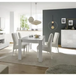 Vaisselier 2 Portes Laqué Blanc Brillant - BARI -Pas Cher Mobiliora Magasin meuble de cuisine 17634581