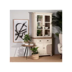 Vaisselier 4 Portes 2 Tiroirs Bois/Crème - CAMILLE 9 Vaisselier 4 Portes 2 Tiroirs Bois/Crème - CAMILLE -Pas Cher Mobiliora Magasin meuble de cuisine 17634633