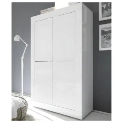 Vaisselier 4 Portes Blanc Laqué Brillant - MATERA