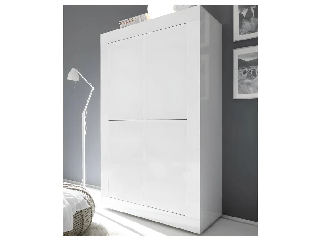 Vaisselier 4 Portes Blanc Laqué Brillant - MATERA 3 Vaisselier 4 Portes Blanc Laqué Brillant - MATERA