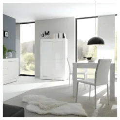 Vaisselier 4 Portes Blanc Laqué Brillant - MATERA 11 Vaisselier 4 Portes Blanc Laqué Brillant - MATERA -Pas Cher Mobiliora Magasin meuble de cuisine 17634685