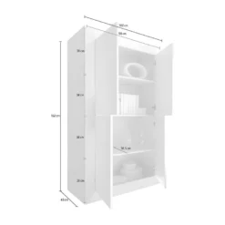 Vaisselier 4 Portes Blanc Laqué Brillant - MATERA 13 Vaisselier 4 Portes Blanc Laqué Brillant - MATERA -Pas Cher Mobiliora Magasin meuble de cuisine 17634689