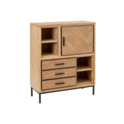 Vaisselier 1 Porte 3 Tiroirs Bois/Métal - KIPSE